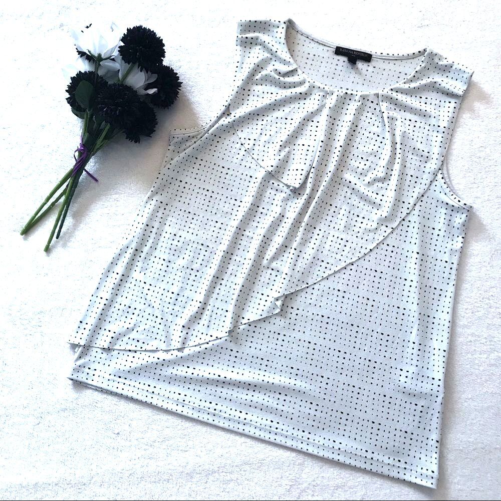 Banana Republic Factory Sleeveless Blouse Size Medium White Black